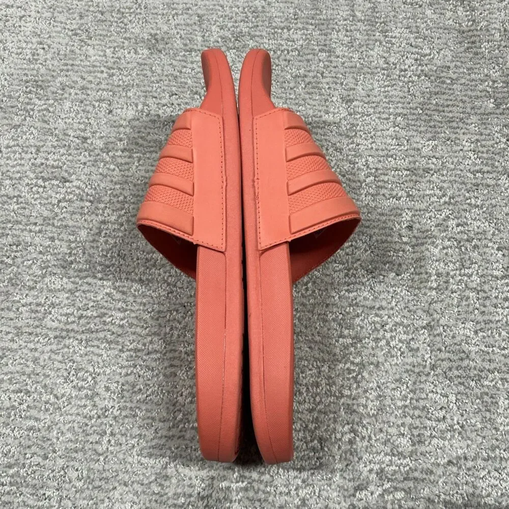 Adidas Sandals Mens 10 Adilette Slides Salmon Slip On Casual Logo Flats Summer